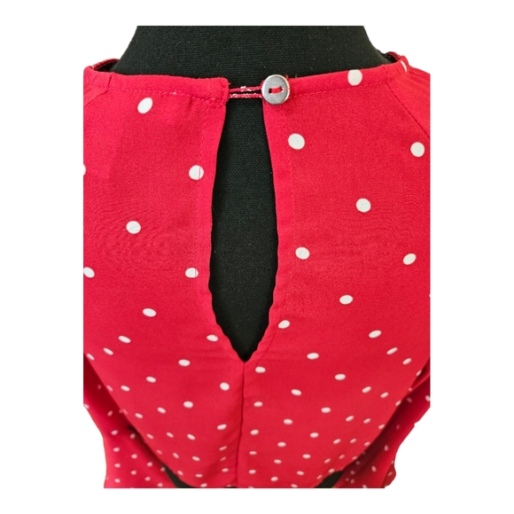 Forever 21 Red White Polka-Dot Blouse - Picture 4 of 9